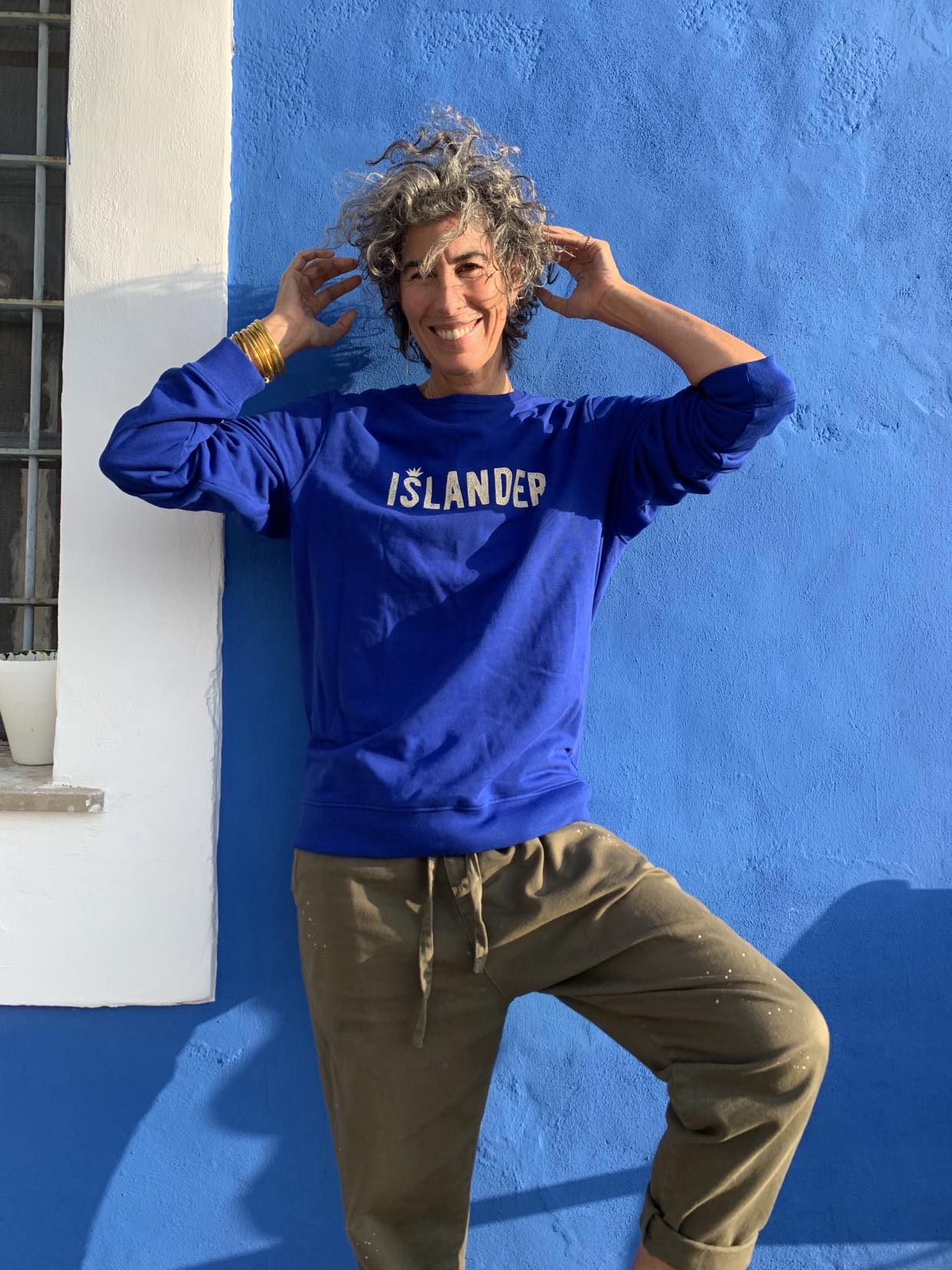 Sweatshirt Finca Blue with Sand Print
